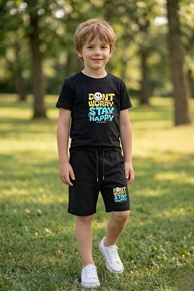Boy's Multi-Colored Printed Comfortable Fit Summer Combination