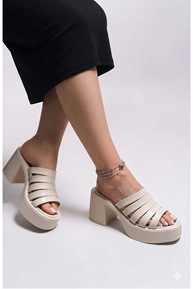 Thick Platform Heeled Women's Slippers
