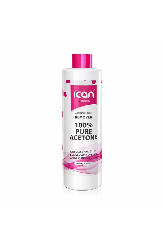 Pure Acetone Nail Polish Remover 500ml – UV Gel Soak Off, Professional Use