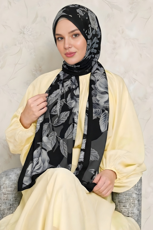 Women's Hijab Shawl Voile Shawl Cupro Silky Textured Wrinkle Resistant Lightweight Shawl