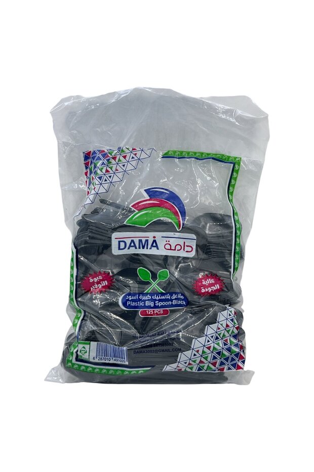 Black Plastic Spoons 100 Pieces
