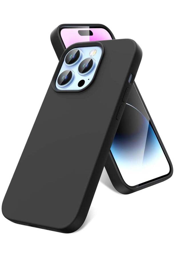 iPhone 14 Pro 6.1-Inch Black Liquid Silicone Case – Anti-Scratch & Shockproof