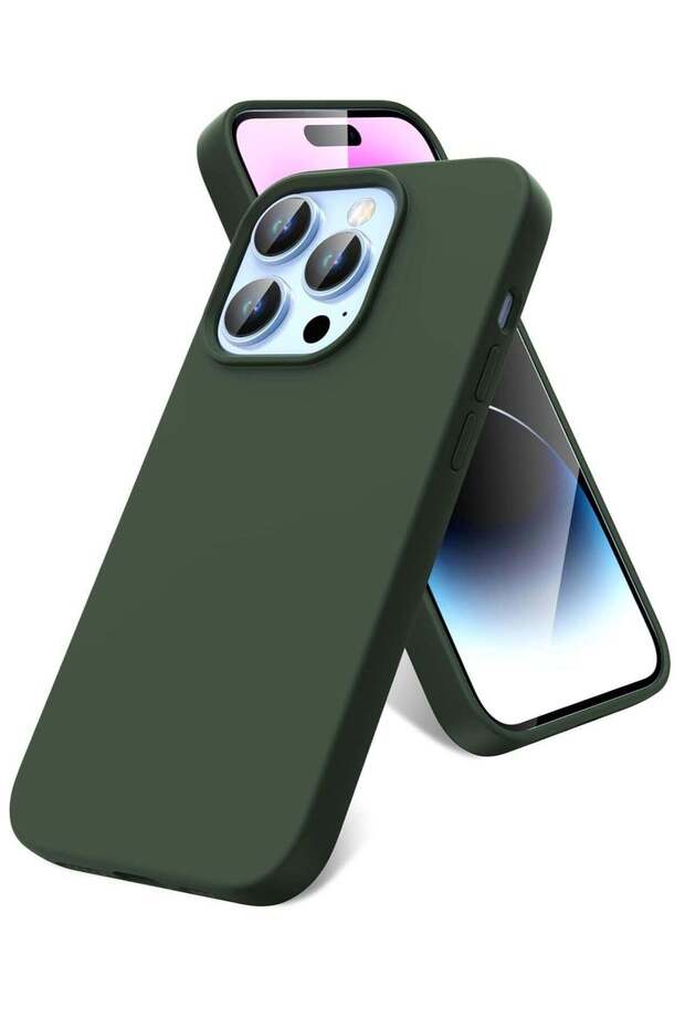 Green Liquid Silicone Case for iPhone 14 Pro 6.1-Inch – Full Rubber Protection & Drop Proof Design