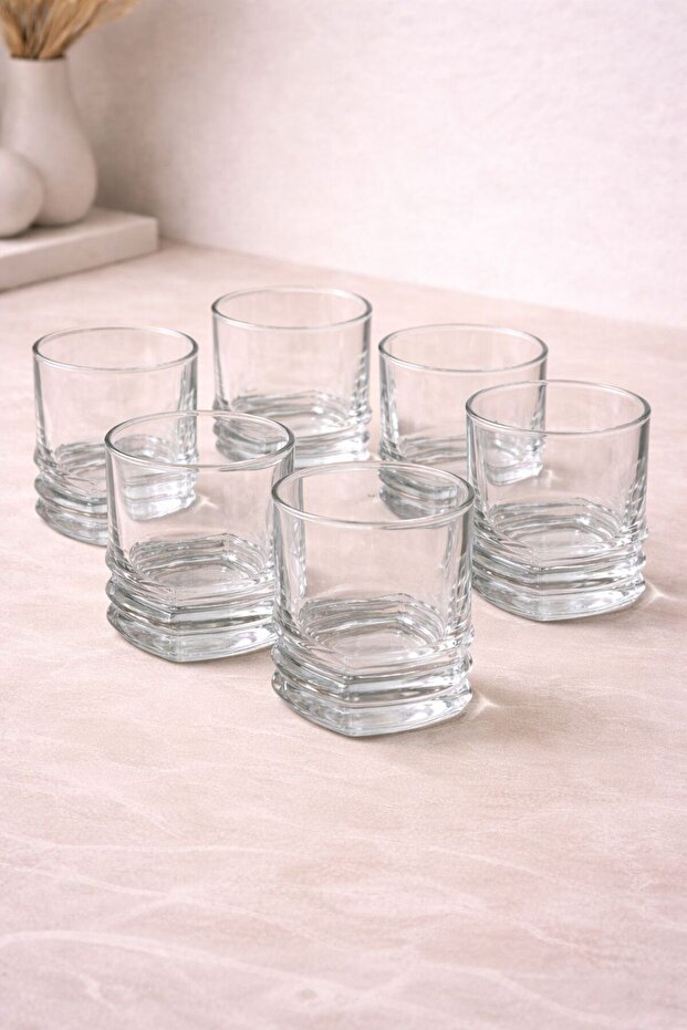 Set of 6 Glass Coffee Cups 50ml Square Model
