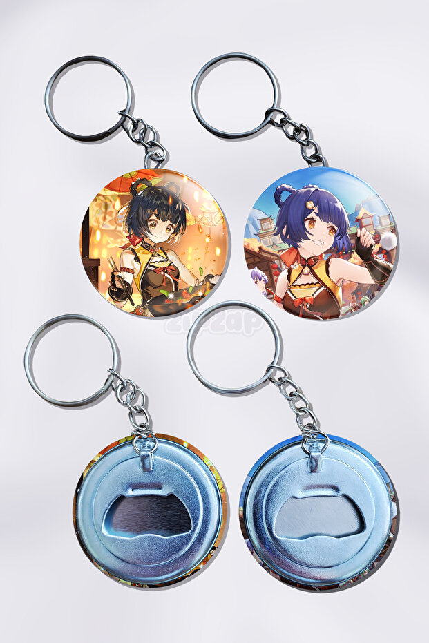 Xiangling Genshin Impact Bag Ornament Keychain Charm (2 Pcs)