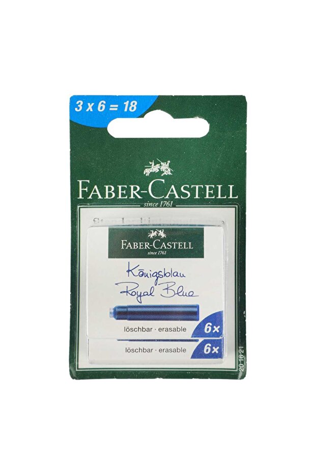 Faber-Castell Ink Cartridges, 3s x 6 pcs, Royal Blue