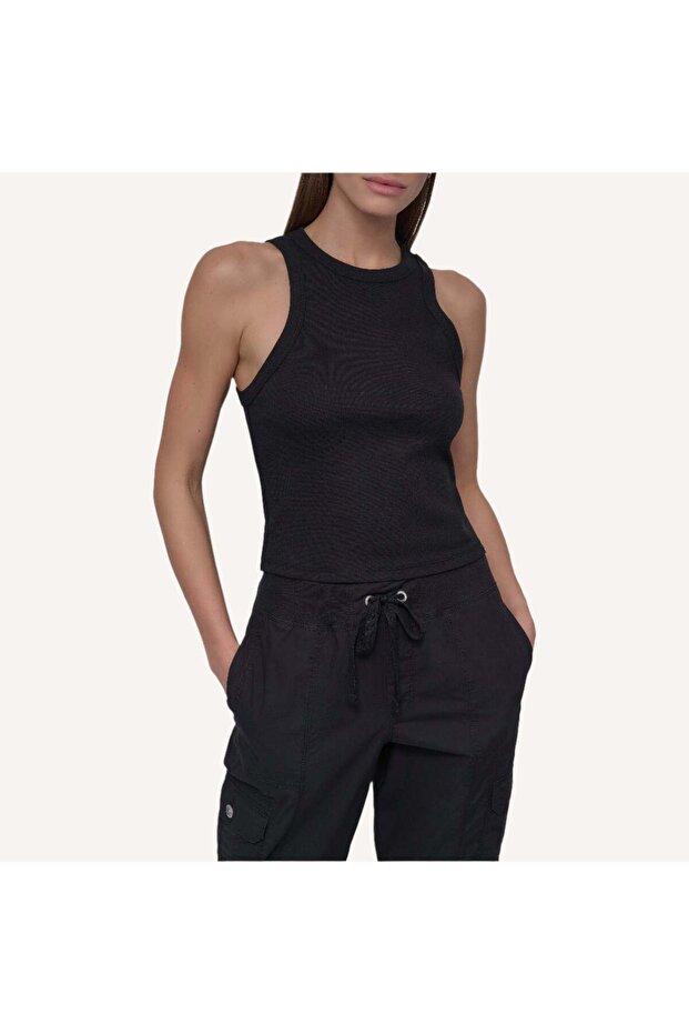 RIBBED HIGH NECK TANK - 1