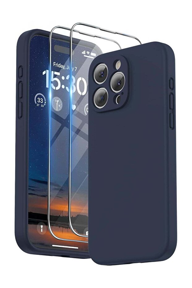 Design for iPhone 15 Pro Max Case [2 x Screen Protectors & 1 x Lanyard], Liquid Silicone Protection