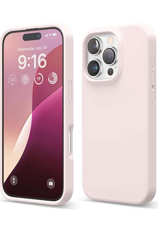 Chalk Pink iPhone 16 Pro Case – Slim Shockproof Full Body Protection with Soft Microfiber Lining, Sc
