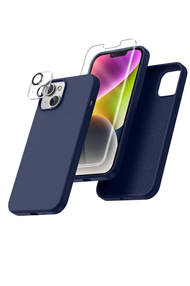 iPhone 14 Case - [5 in 1 Set] with 2 Pack Screen Protectors + 2 Pack Camera Lens Protectors, Liquid