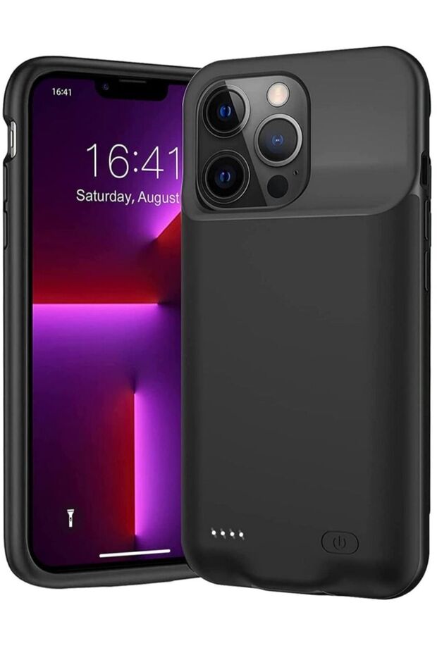 Battery Case for iPhone 13 Pro Max, Portable Battery Pack, Rechargeable Smart Charger Case, External