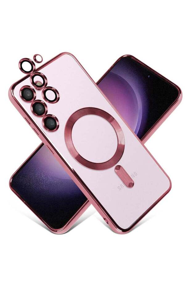 Magnetic Clear Case for Samsung Galaxy S23 Plus with Camera Lens Protector Magsafe Compatible Electr