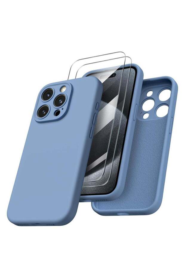 Compatible with iPhone 15 Pro Max Case Shockproof with 2pcs Screen Protectors, Waterproof Liquid Sil