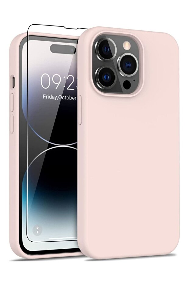 iPhone 14 Pro Max Case with Screen Protector,Soft Flexible Silicone Gel Rubber Bumper Cover for Wome