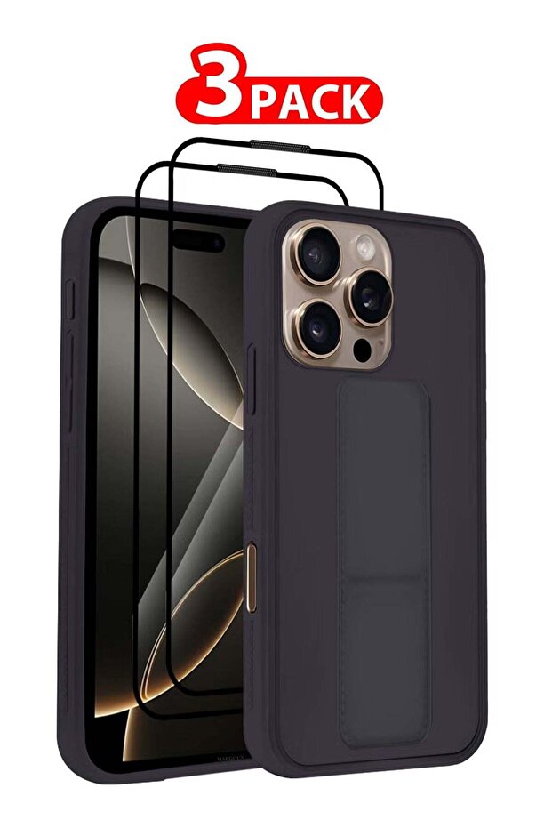 3-Pack Premium PU Leather Case & Screen Protectors for iPhone 16 Pro Max – Shockproof, Anti-Scratch,