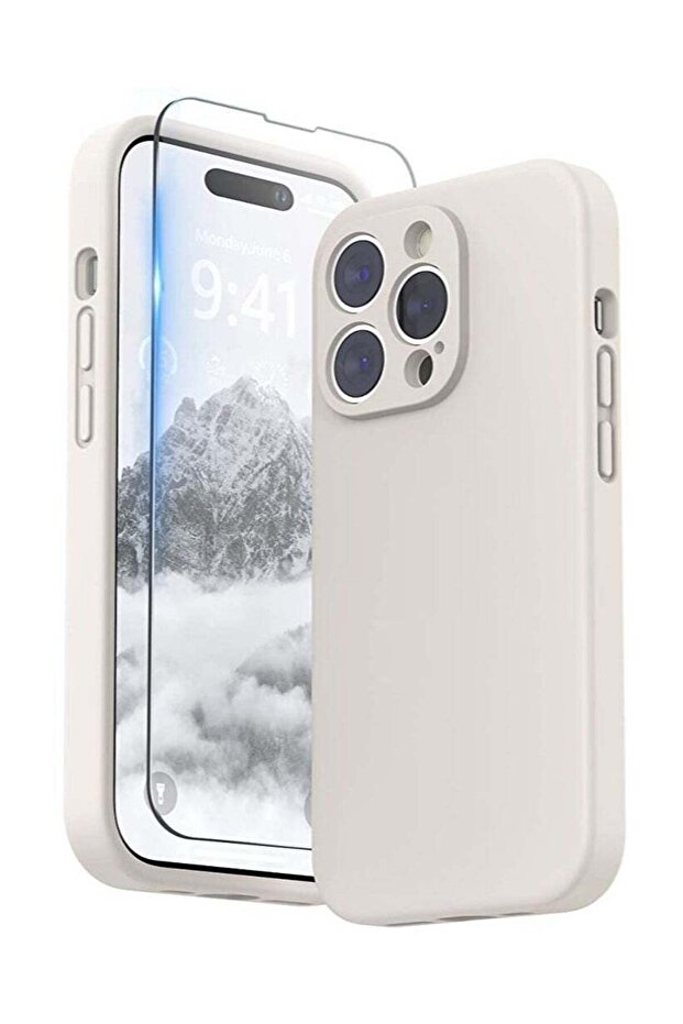 iPhone 14 Pro Max Case with Screen Protector, (with Camera Protection + Soft Microfiber Lining) Liqu