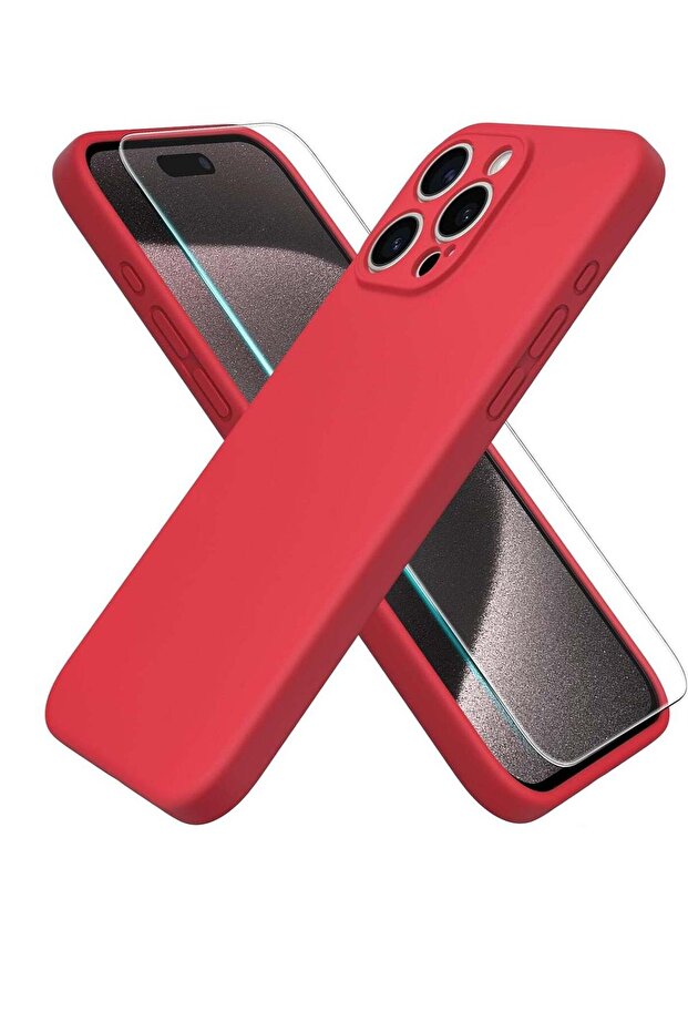 Compatible with iPhone 15 Pro Max Case 6.7", with 1 x Screen Protector, Silky-Soft Touch Liqui