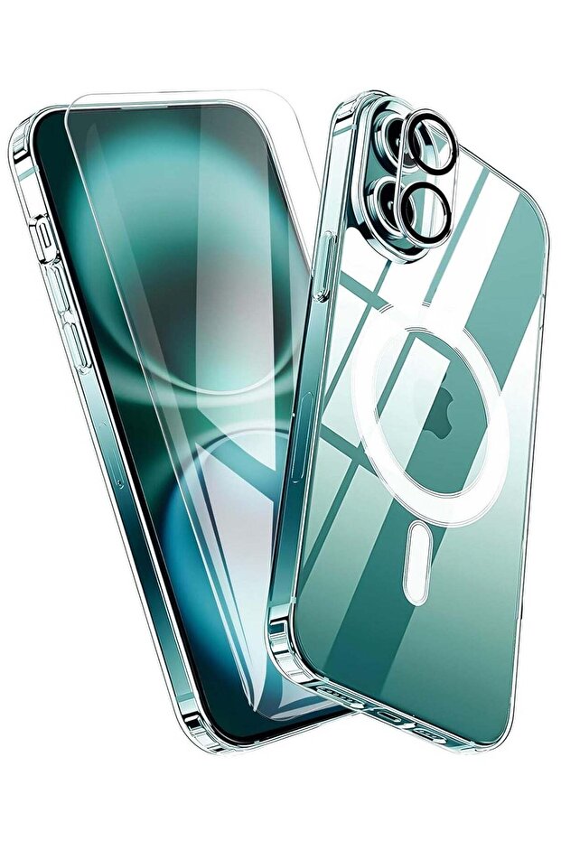 iPhone 16 Clear Case with Screen Protector & Camera Lens Protector – Slim, Shockproof Silicone TPU B