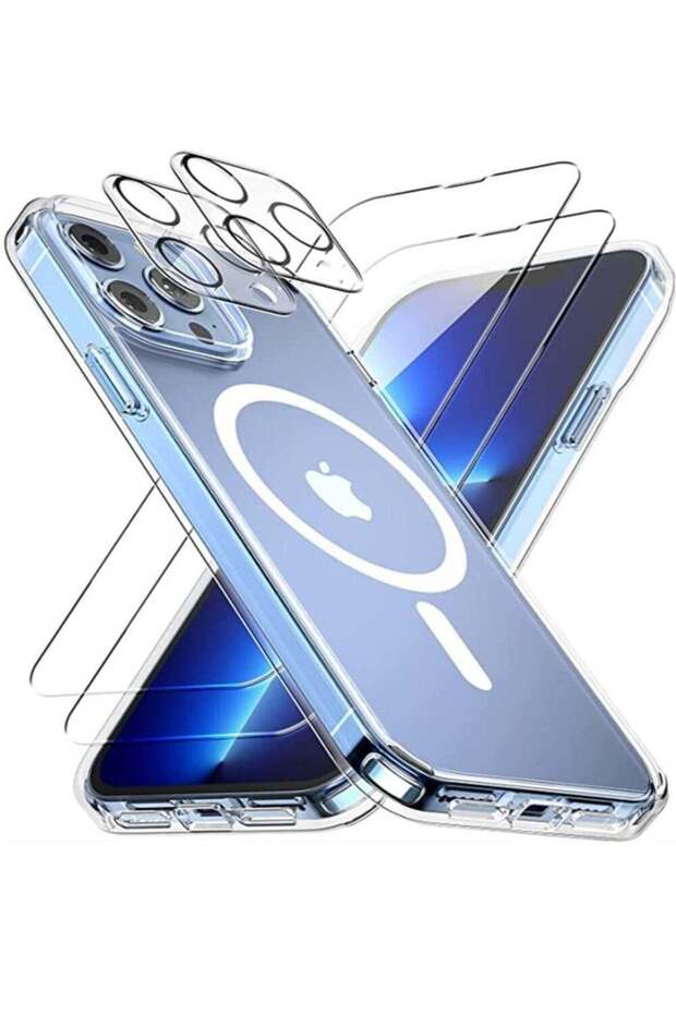 [1+2+2] Case for iPhone 14 Pro, with 2 Pcs Tempered Glass Screen Protector + 2 Pcs Camera Lens Prote