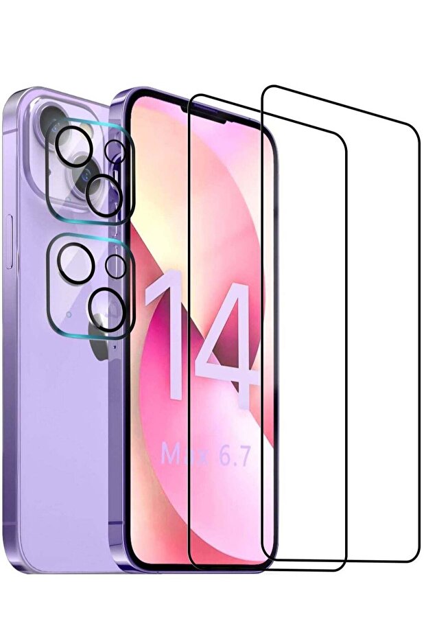 [2+2] Camera Lens Protector Compatible with iPhone 14 Plus 6.7 inch [2022 RELEASE ] with 2 Pack Temp