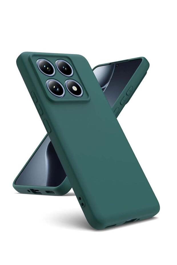 Xiaomi 14T Pro 5G Green Soft Silicone Case with Microfiber Lining, Shockproof Protection, and Camera