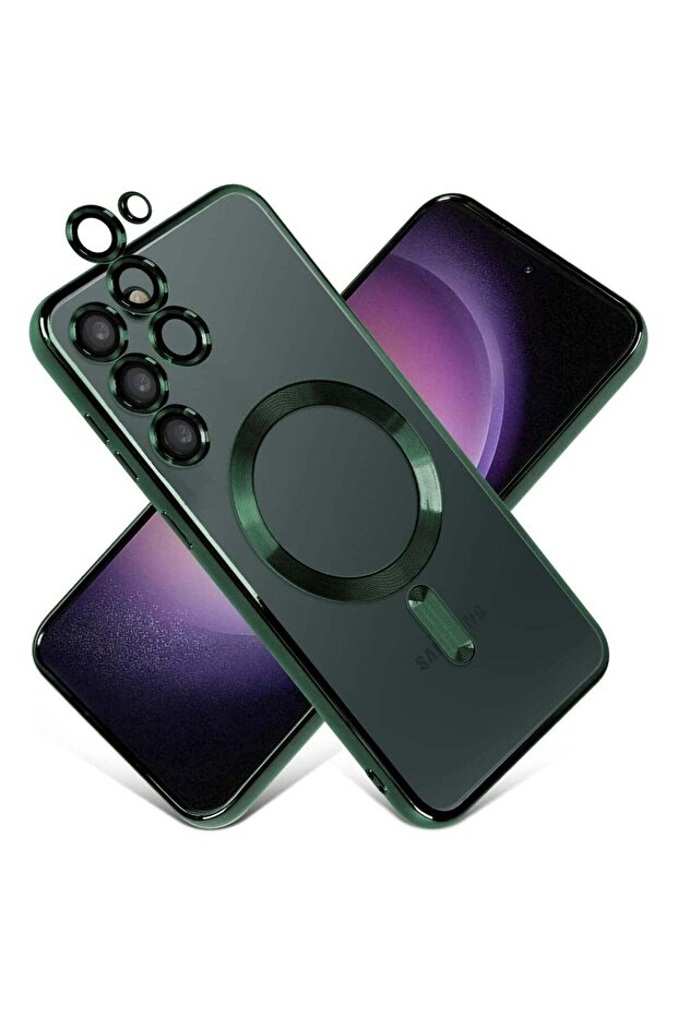 Magnetic Clear Case for Samsung Galaxy S23 Plus with Camera Lens Protector Magsafe Compatible Electr
