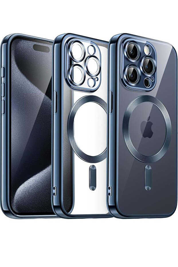 Electroplated Case for iPhone 15 Pro Max 6.7-Inch, Camera Lens Full Protection, Compatible with MagS