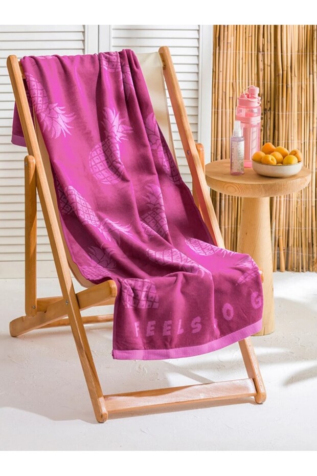 إكسسوارات LCW منشفة شاطئ منقوشة على شكل أناناس 70 × 150 سم (S5)