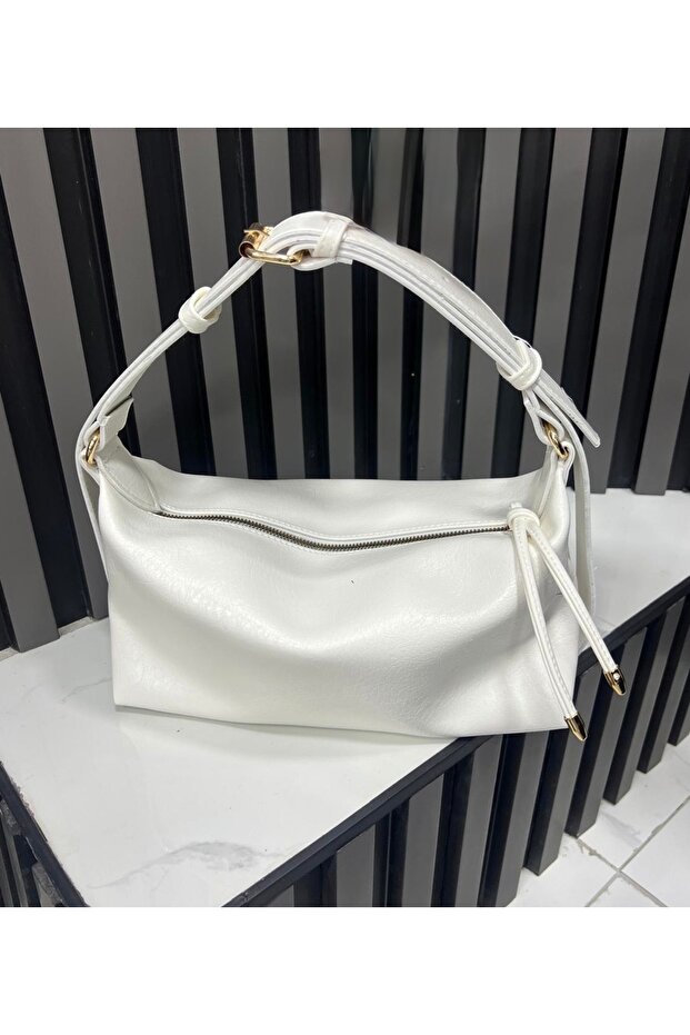 New Style Model Belt Detailed Medium Size Hand and Shoulder Bag Width 30 cm Length 17 cm