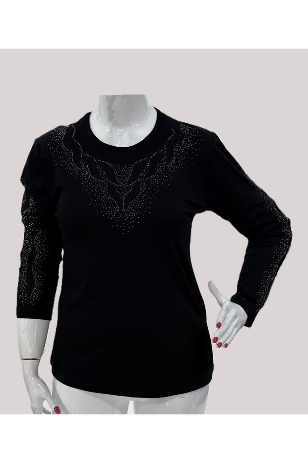 Women's Luxury Stone Embellished Mother Combed Cotton Blouse (Season-2026)