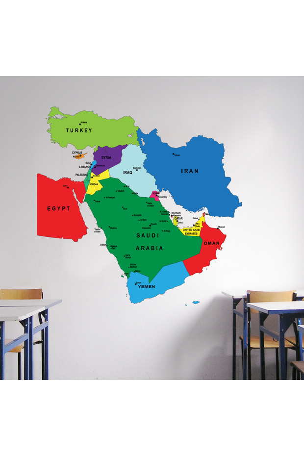 Middle East Map Wall Vinyl Decal Sticker