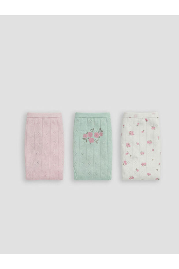 I Floral Embroidered and Embroidered Girl's 3-Piece Panties from Freezen Store