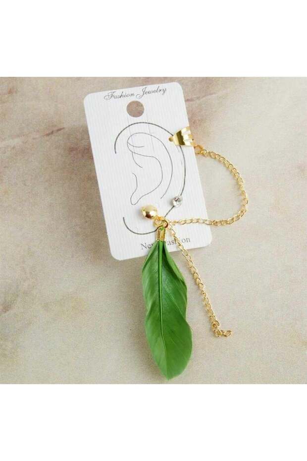 Pistachio Green Feathered Cartilage Earrings