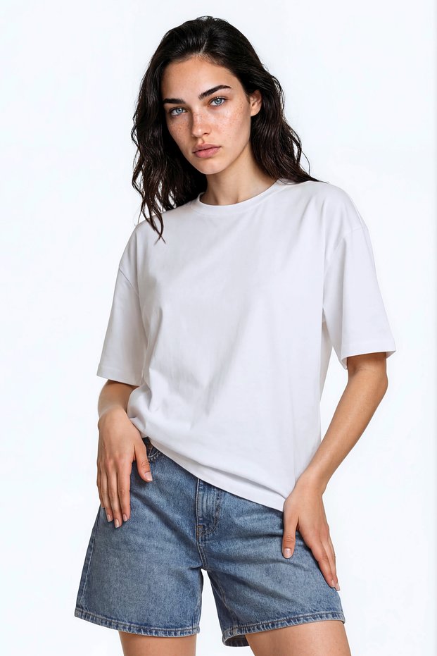 100% Cotton Relax Fit Women's Basic T-Shirt Comfortable Fit - Black and White Basic Cotton Tshirt - Casual Women's Crew Neck Short Sleeve T-Shirt