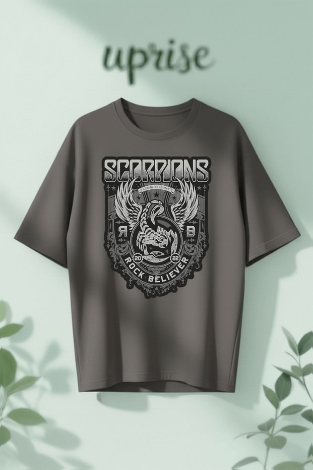 Scorpions Printed Cotton Oversize T-Shirt
