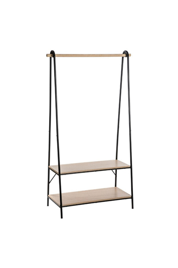 Jano Single Rail Clothes Rack with Shelves