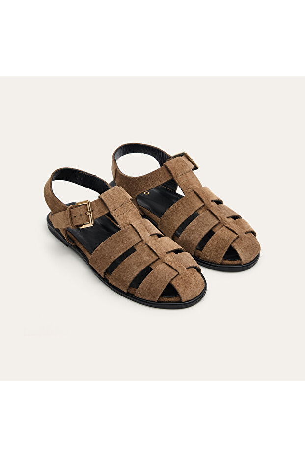 Women's Mink Color Cage Sandals