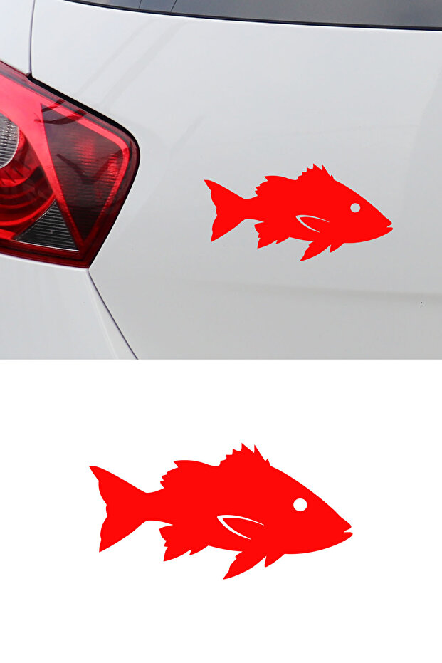 Fish Silhouette Car Window Sticker - Fisherman Sticker - Auto Sticker 15X8Cm