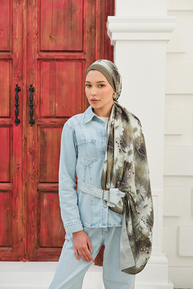 Spring Series Patterned Cotton Soft Shawl Women's Floral Shawl Ps254