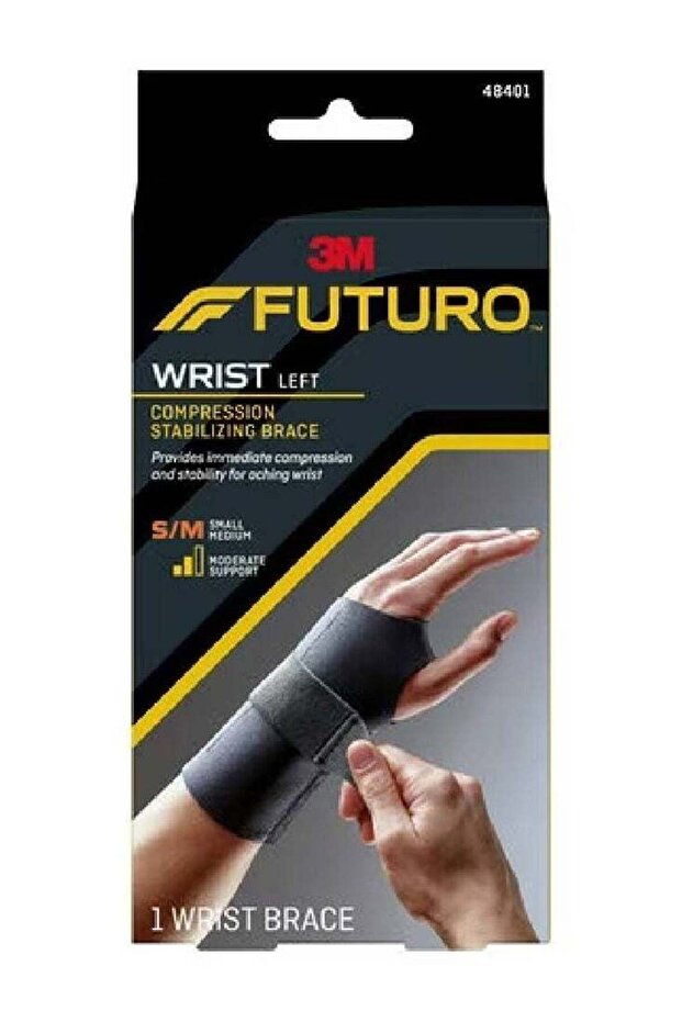 Wrist Left Compression Stabilizing Brace, S-M, Small-Medium