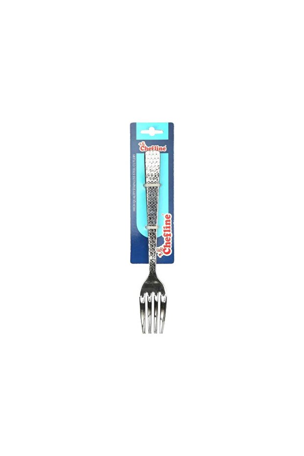 Hammered Stainless Steel Dessert Fork, 3 Pcs