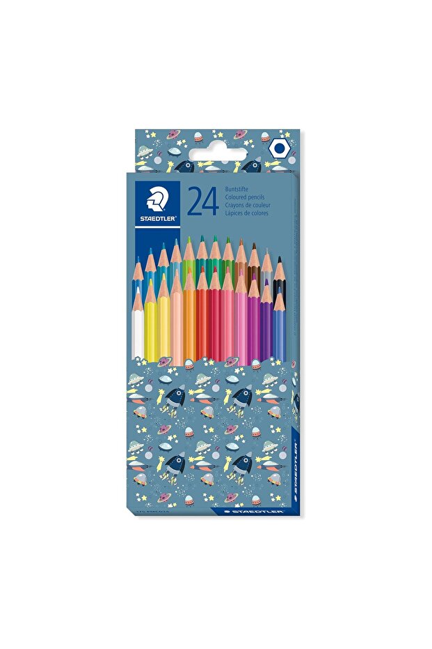 Pattern Mix Coloured Pencil, 24 pcs, Assorted - 8