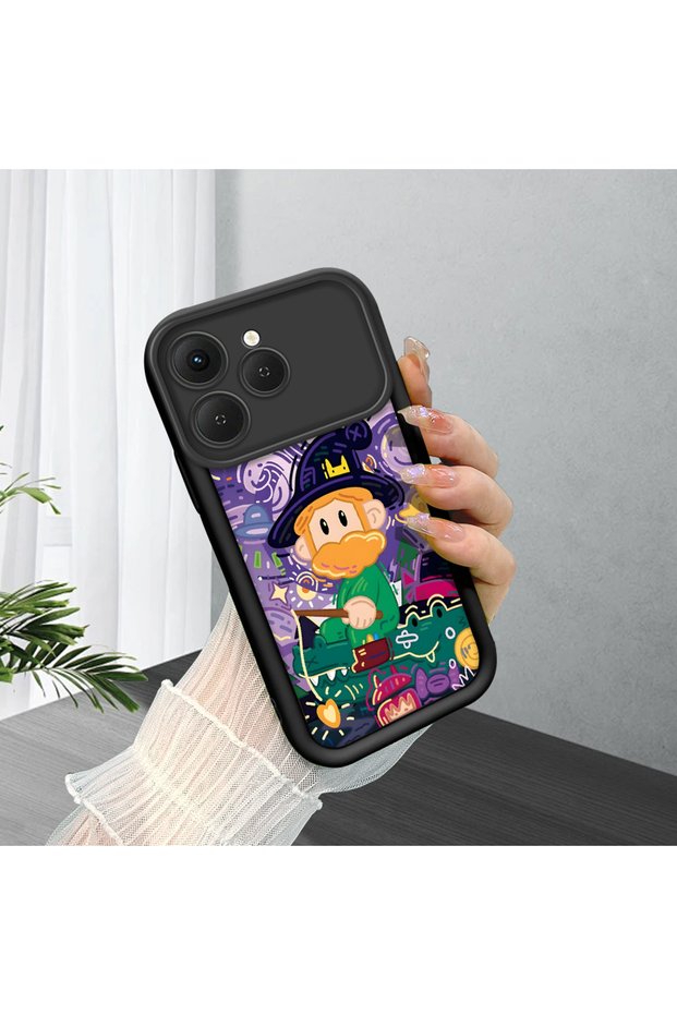 Tecno Spark 40 Compatible Shockproof Camera Protected Black Silicone Stylish Print Case