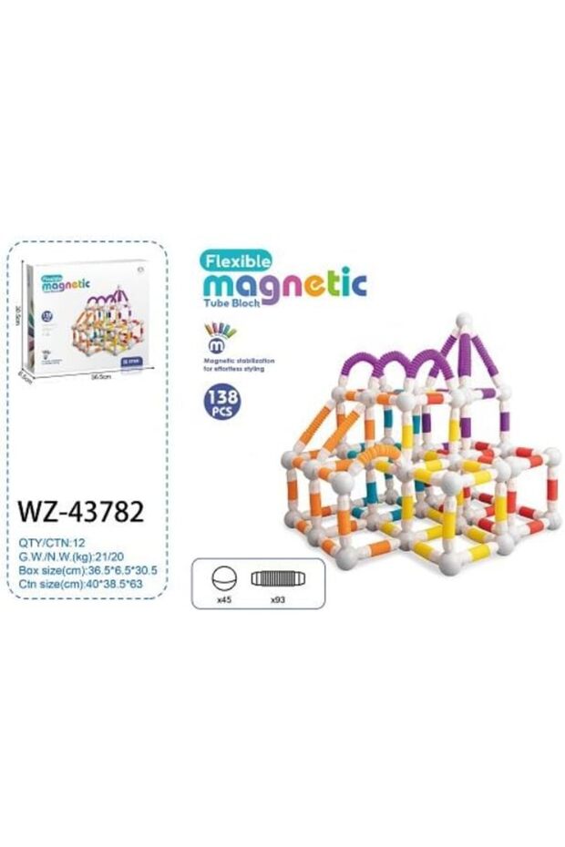 Flexible Magnetic Tube Block 138-Pcs CH1457