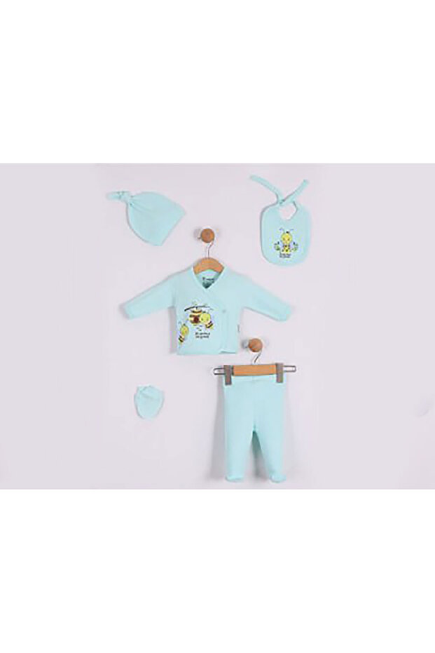 Bee Printed 5-Piece Unisex Hospital Outfit Set