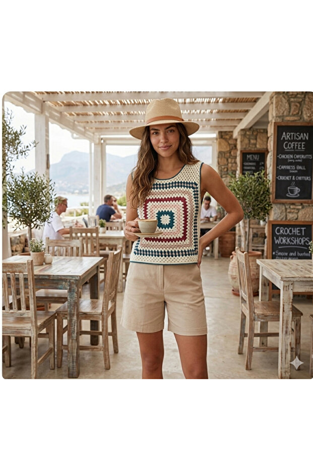 Hand-Knitted Crochet Summer Bohemian Blouse