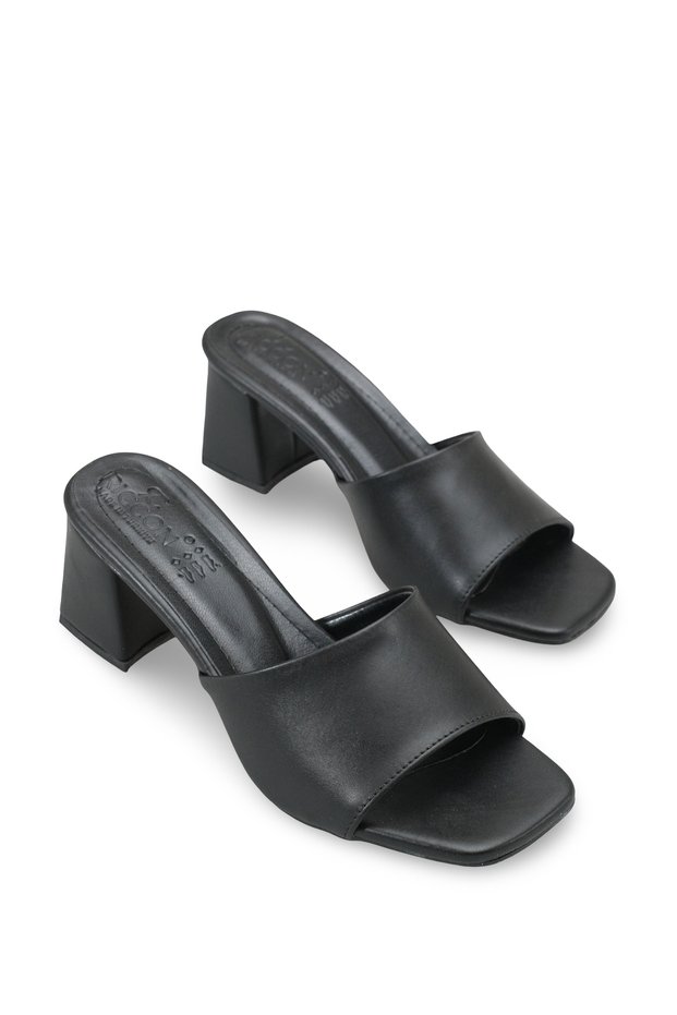 Carina Gioia Women's Heeled Slippers 0012200 Black Skin