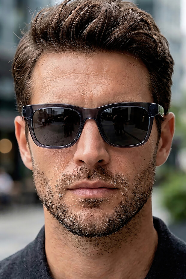 Handmade Acetate - Polarized - Uv400 Protection Navy Blue Color Men's Sunglasses 52 Ekartman Dkg6293C3