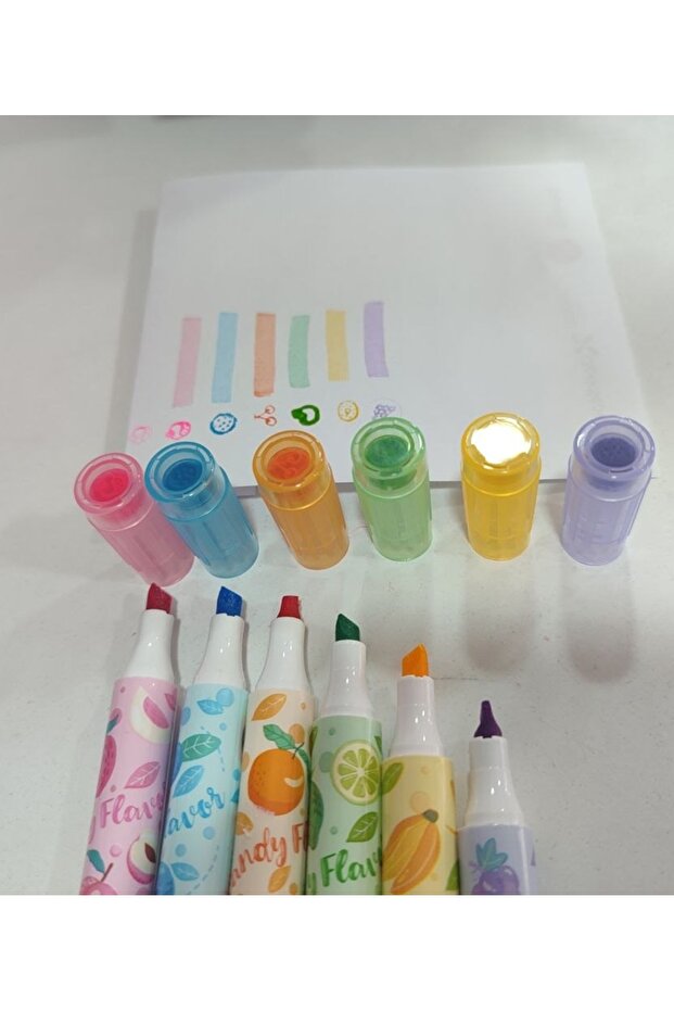 6 Pcs Sealed Scented Highlighter Pen 1 Set