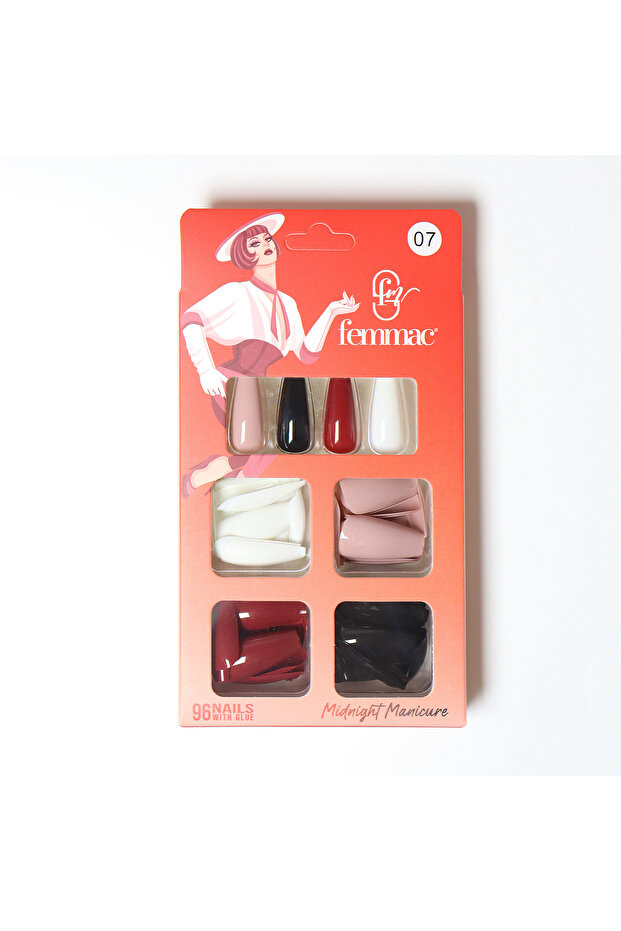 Midnight Manicure Press-On False Nails – Reusable, Lightweight, Salon Finish, 07 Cliff